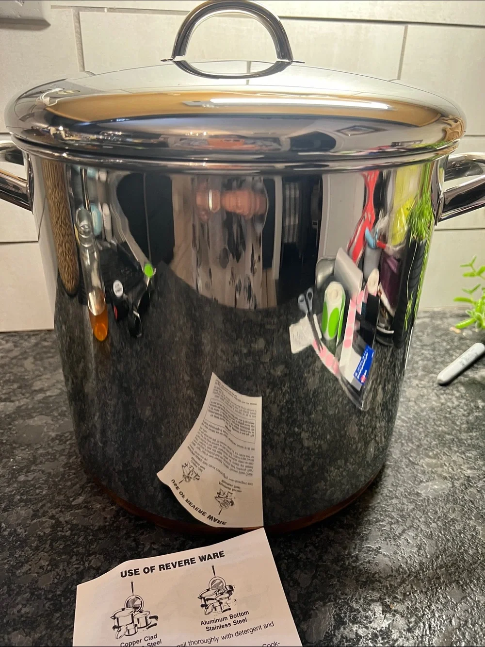 Revere Ware Vintage Copper-Clad Stainless Steel Stockpot - Silver & Copper. NIB